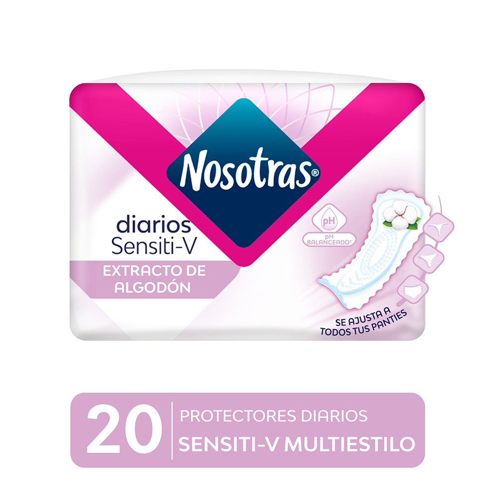 Nosotras Sensiti-V Multiestilo Protectores Diarios x 20 Unidades xx